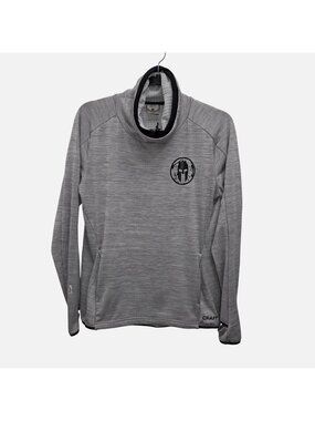 Craft Women's M Gray Long Sleeved Quarter-Zip Pullover Spartan Logo  2501